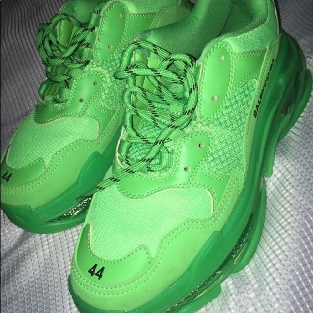 Balenciaga triple s neon green clear sole size 10 - Picture 2 of 5